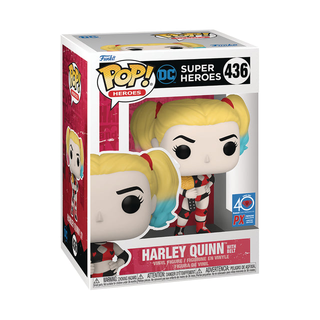 Funko Pop DC Super Heroes | Harley Quinn with Belt #436 | PX Exclusive Limited Edition