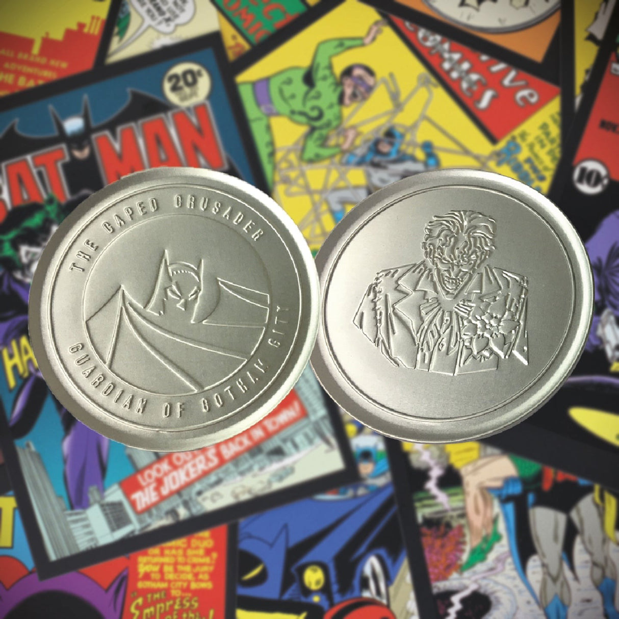 DC Batman | Set of 4 Embossed Metal Coasters