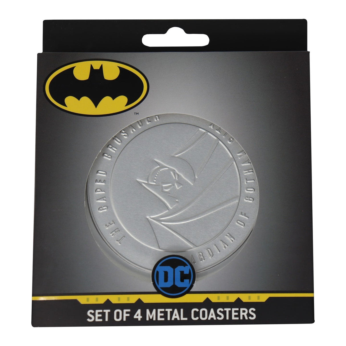 DC Batman | Set of 4 Embossed Metal Coasters