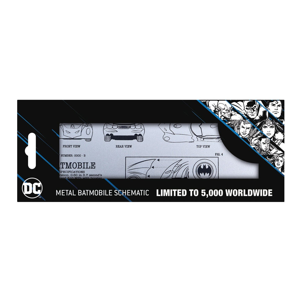 DC Batman | Batmobile Schematic Metal Fan-Plate | Limited Edition