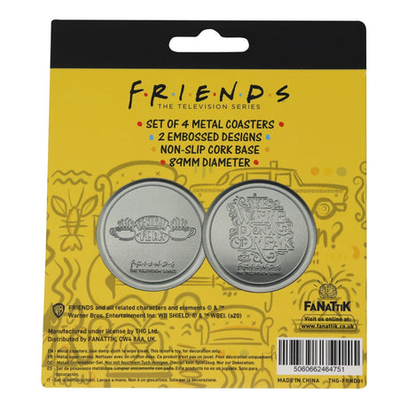 FRIENDS | Set of 4 Embossed Metal Coasters
