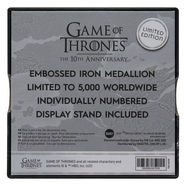 Game of Thrones | 10th Iron Anniversary | Medallion | Limited Edition