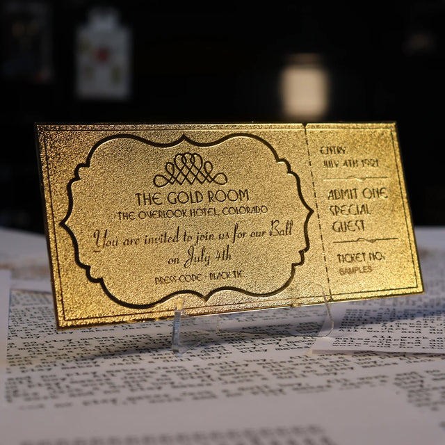 The Shining | The Overlook Hotel Ball Ticket | Replica Golden Ticket | Limited Edition