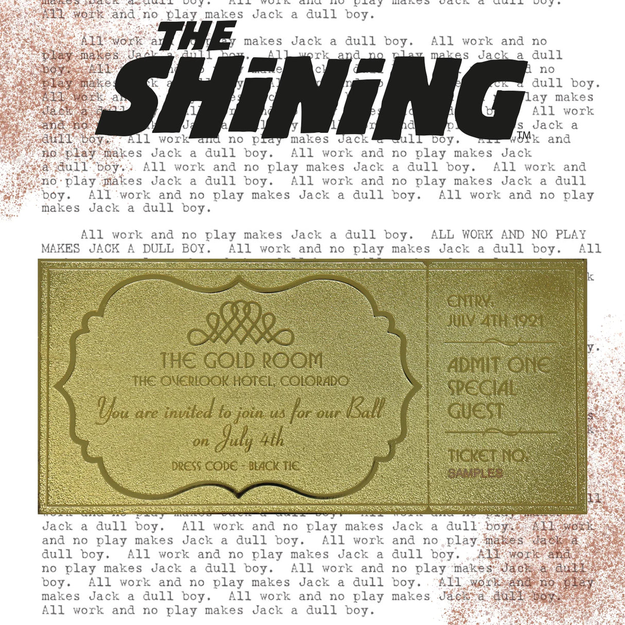 The Shining | The Overlook Hotel Ball Ticket | Replica Golden Ticket | Limited Edition