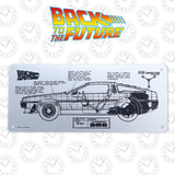 Back to the Future | DeLorean Schematic Metal Fan-Plate | Limited Edition