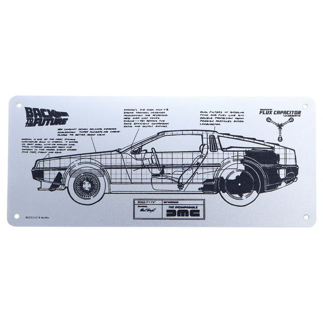 Back to the Future | DeLorean Schematic Metal Fan-Plate | Limited Edition