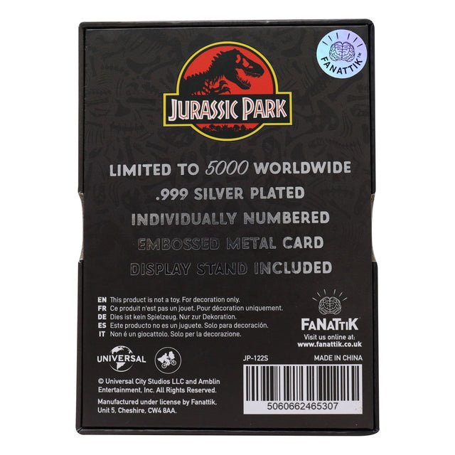 Jurassic Park | Welcome Gates | .999 Silver Plated | Limited Edition