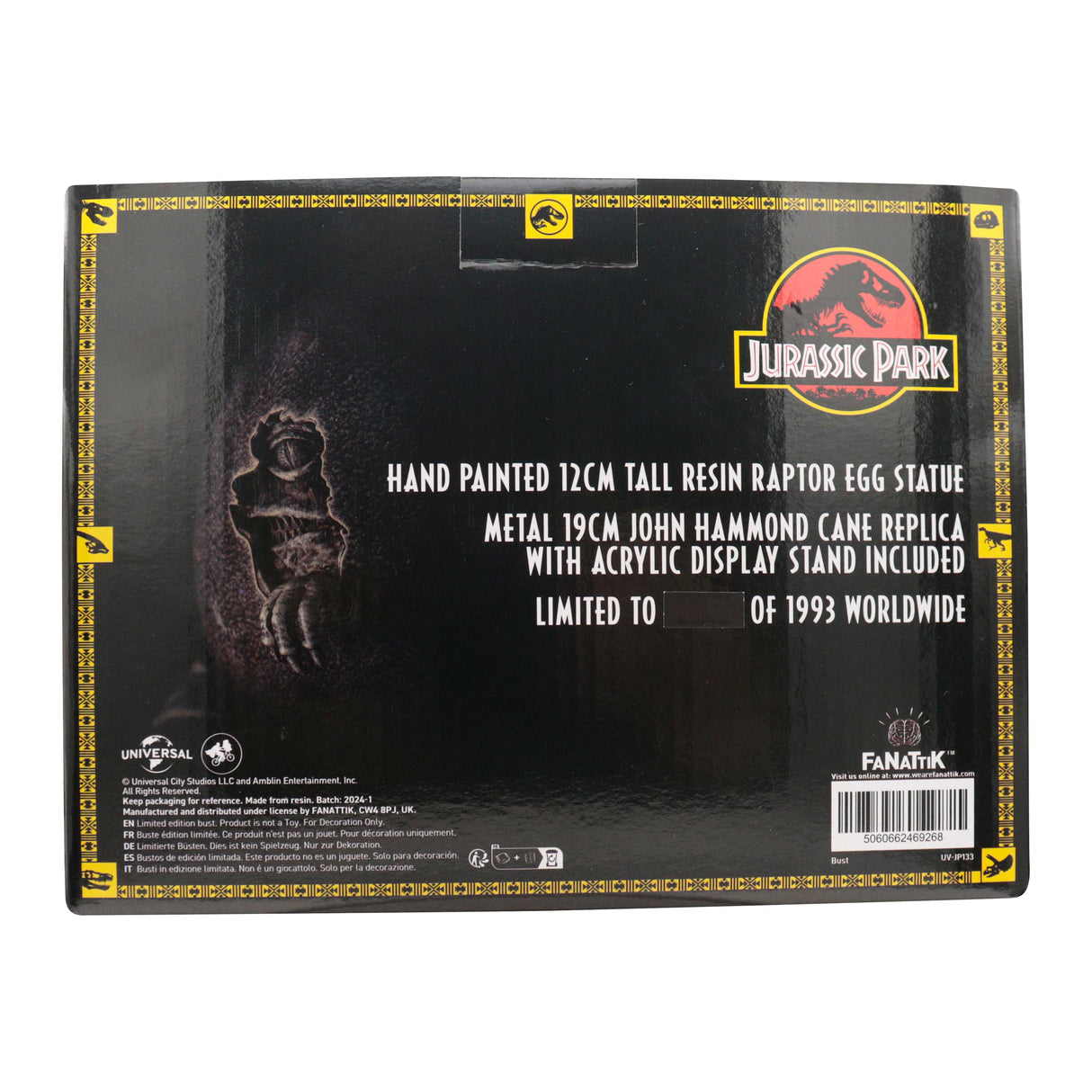 VELOCIRAPTOR EGG STATUE & REPLICA JOHN HAMMOND CANE | Jurassic Park