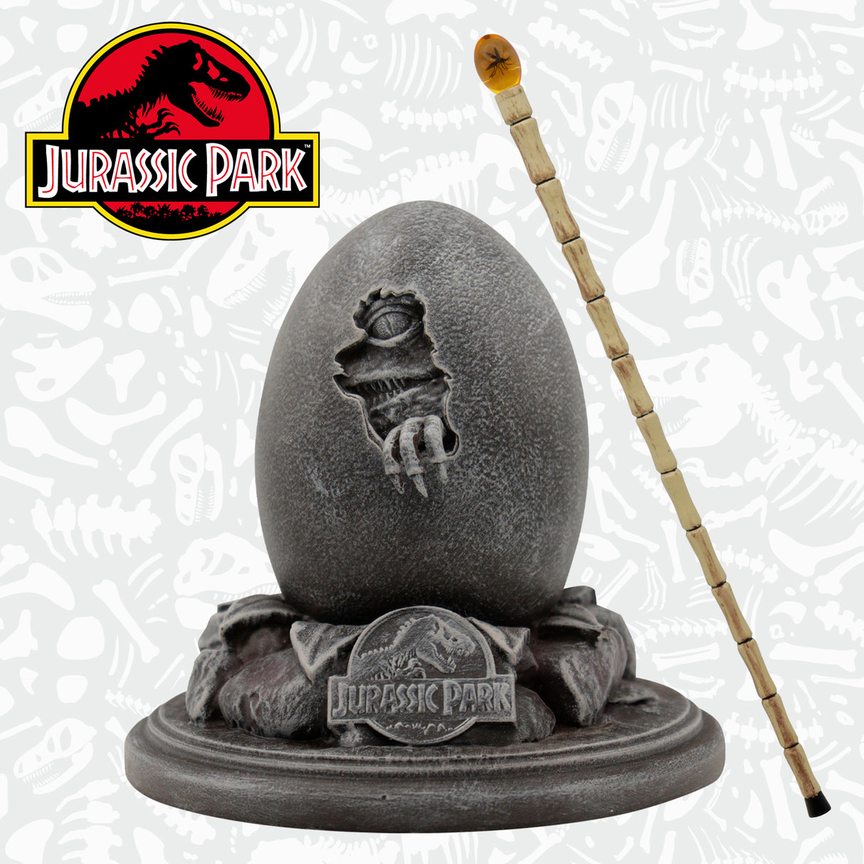 VELOCIRAPTOR EGG STATUE & REPLICA JOHN HAMMOND CANE | Jurassic Park
