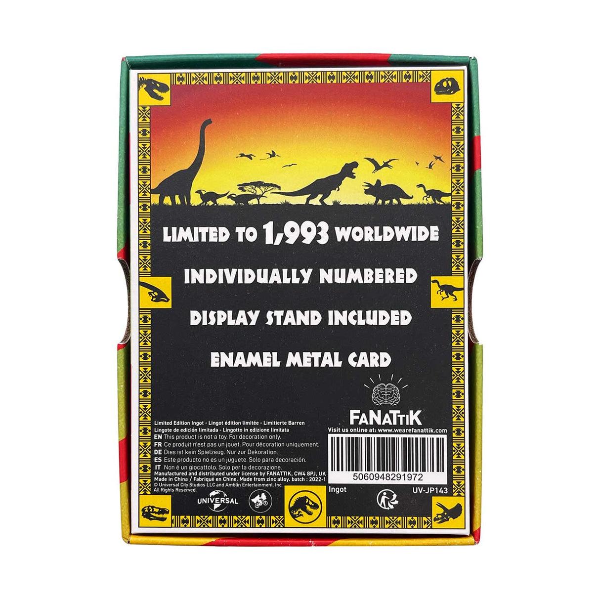 Jurassic Park | 30th Anniversary Replica Vehicle I.D. Card | Ingot Limited Edition