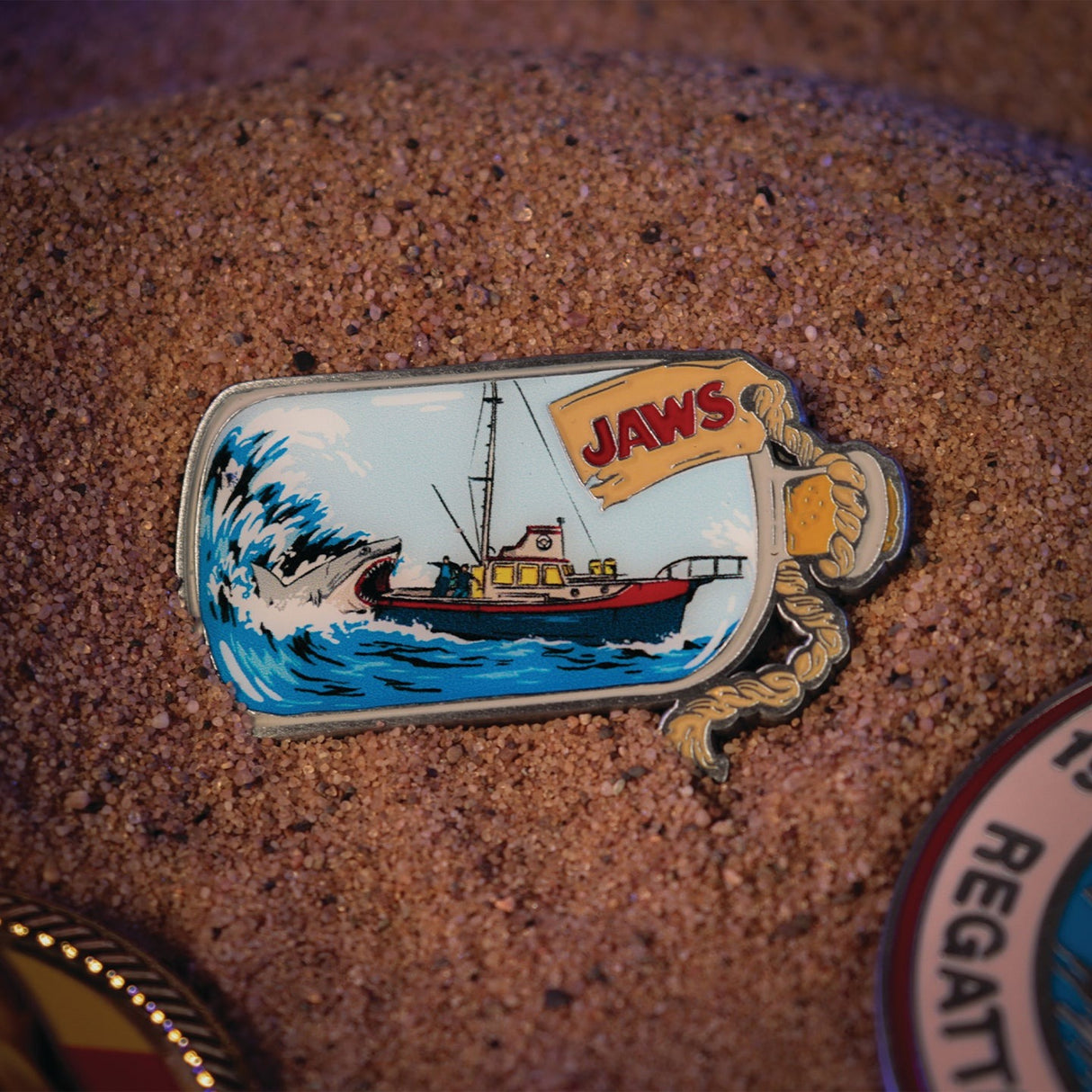 SHIP IN BOTTLE | Jaws 50th Anniversary | Limited Edition Pin Badge