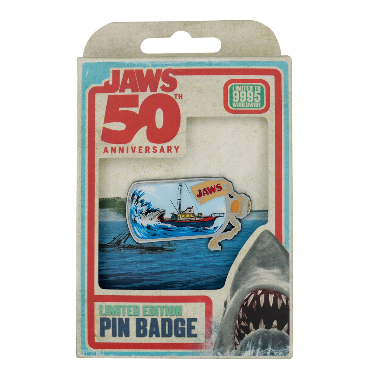 SHIP IN BOTTLE | Jaws 50th Anniversary | Limited Edition Pin Badge