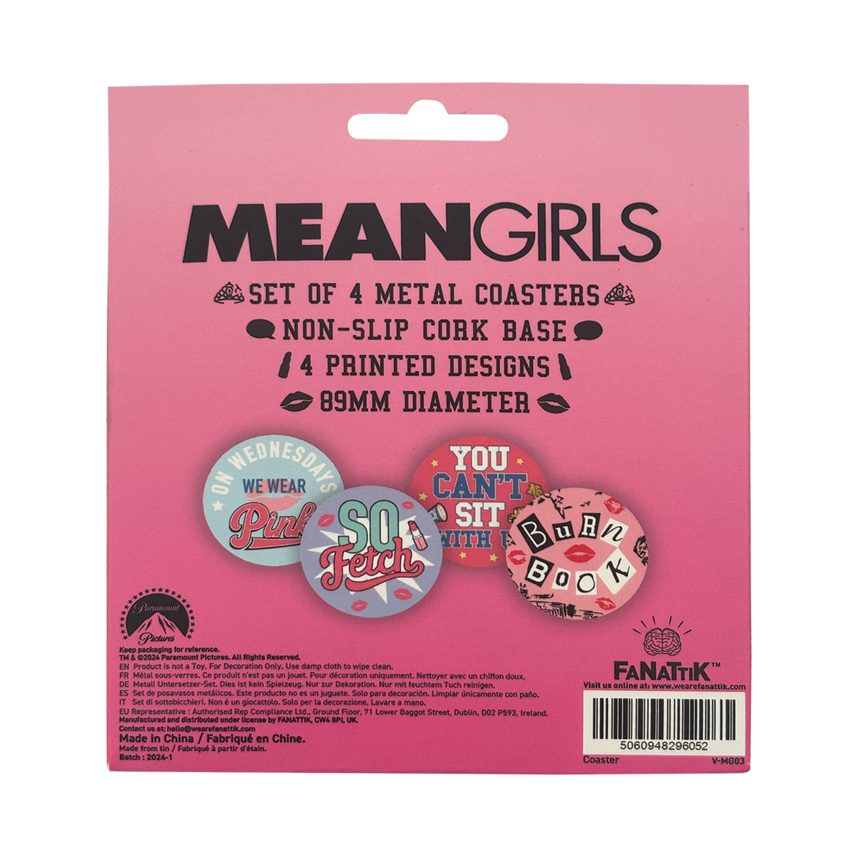 MEAN GIRLS | Set of 4 Embossed Metal Coasters
