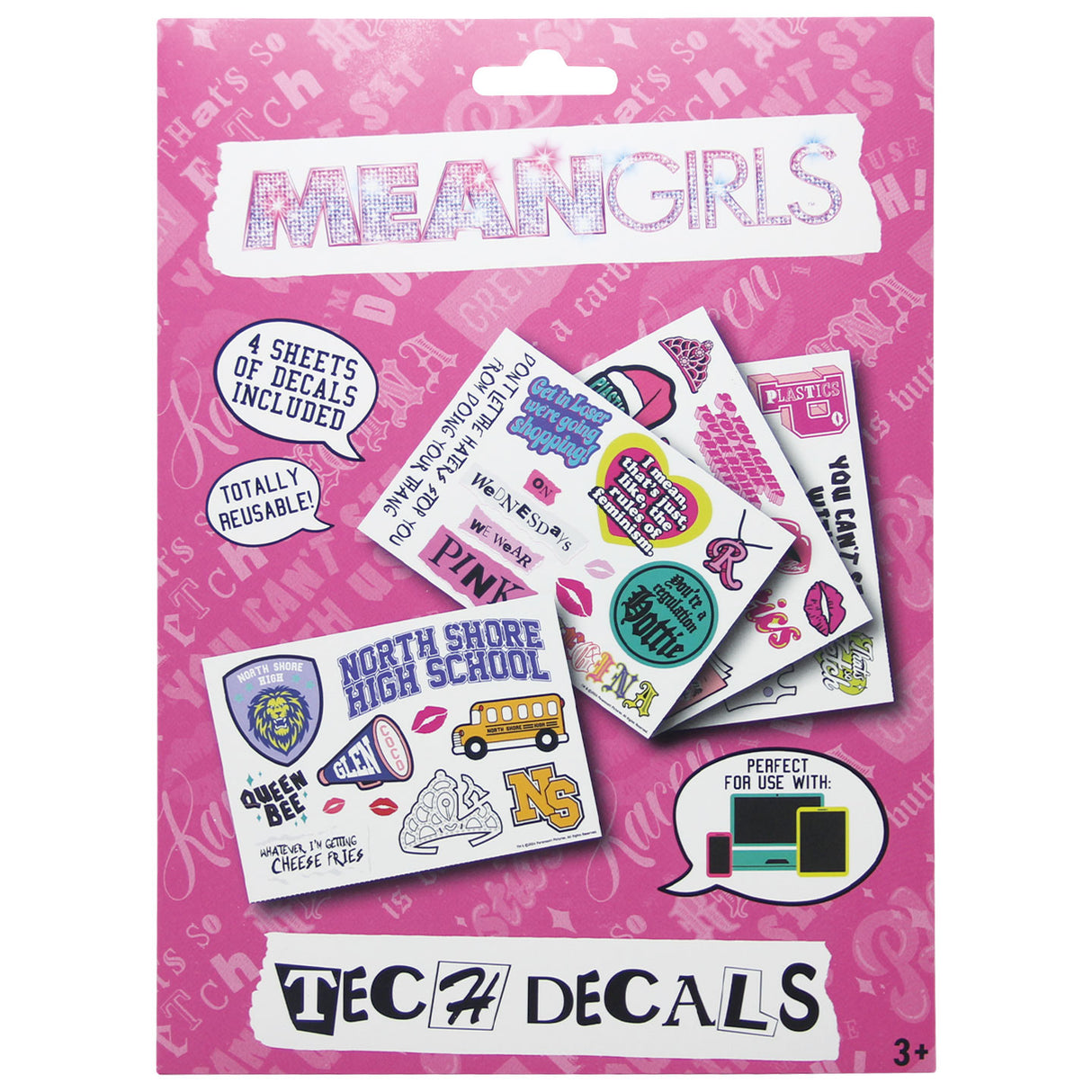 Mean Girls THE PLASTICS Limited Edition Tech Decal Stickers - 4 Sheet Pack