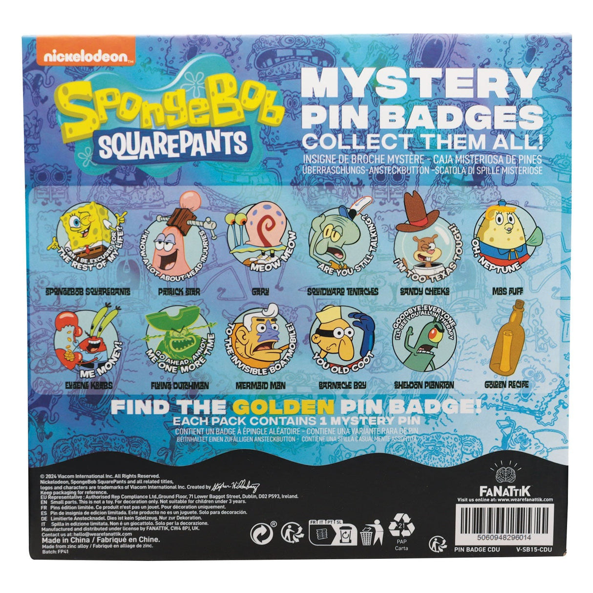 SPONGEBOB SQUAREPANTS | 1 x Mystery Enamel Pin Badge