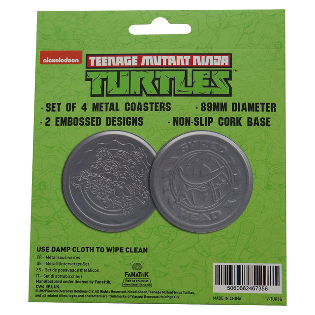 Teenage Mutant Ninja Turtles | Embossed Metal Coasters | Set of 4