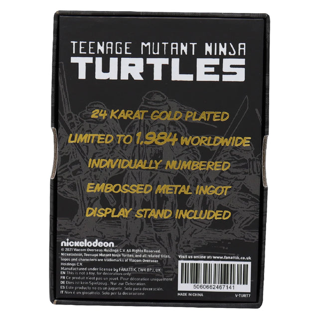 Teenage Mutant Ninja Turtles | 24k Gold Plated Comic Book Cover | Ingot Limited Edition