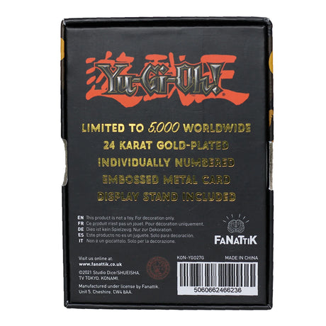 Yu-Gi-Oh! | Limited Edition | 24k Gold Plated Metal Card | Kuriboh