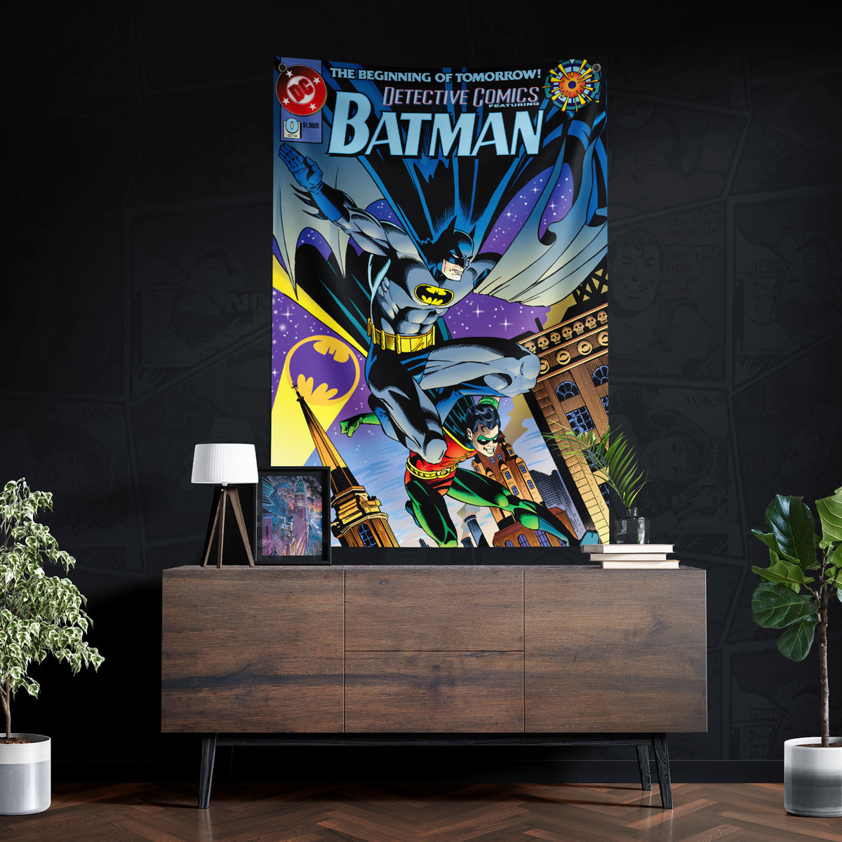 Fanattik DC: BATMAN & ROBIN 85th Anniversary Detective Comics Extra Large Wall Banner (125 x 85cm)