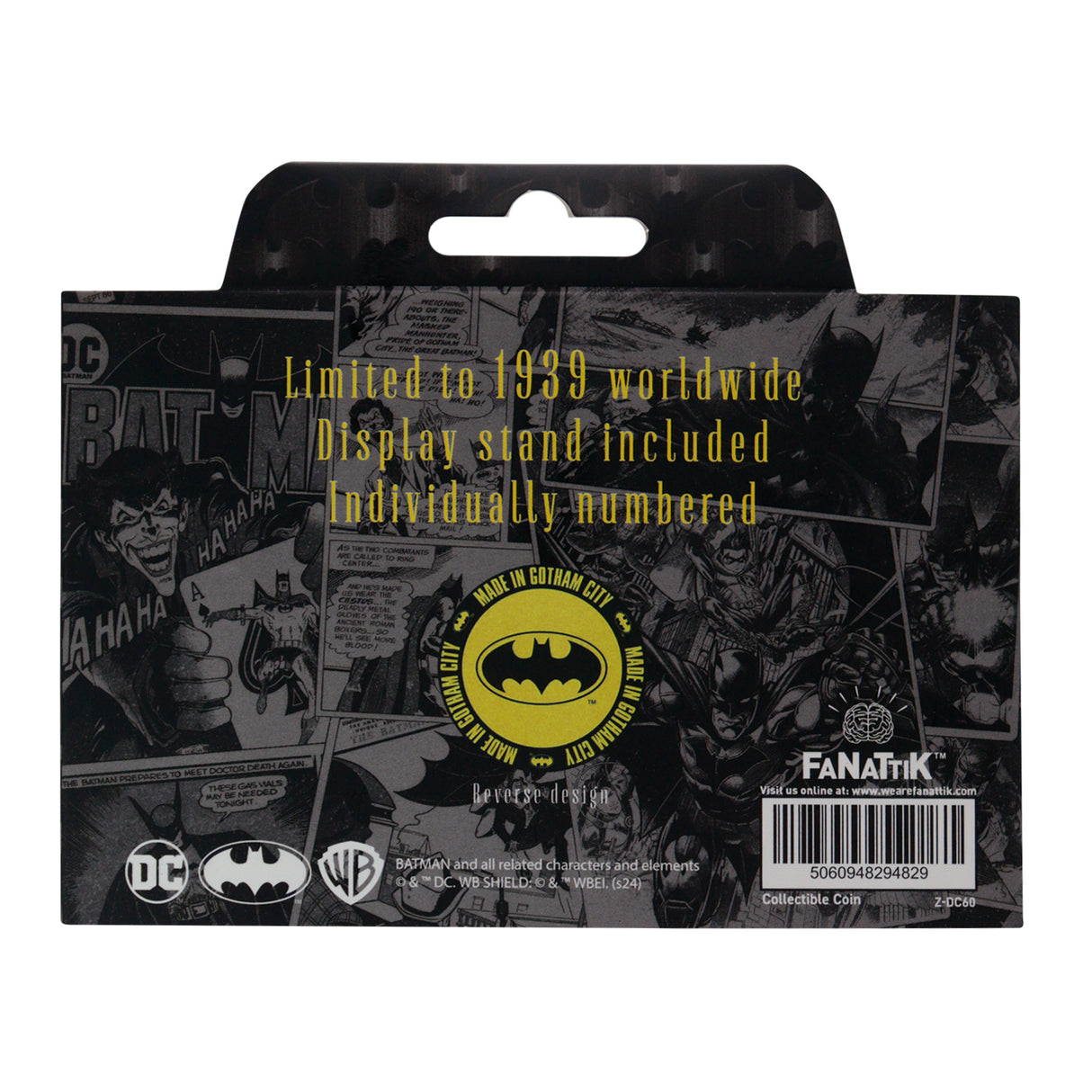 Batman 85th Anniversary BATMAN Limited Edition Collectible Coin and XL Stand