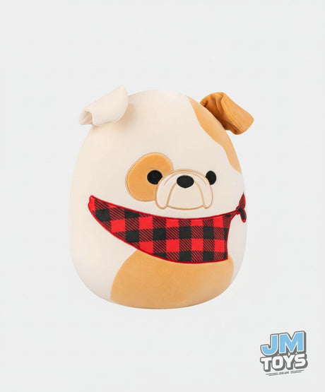 Squishmallows 12" | BROCK THE BULLDOG (CHECKERED BANDANA)