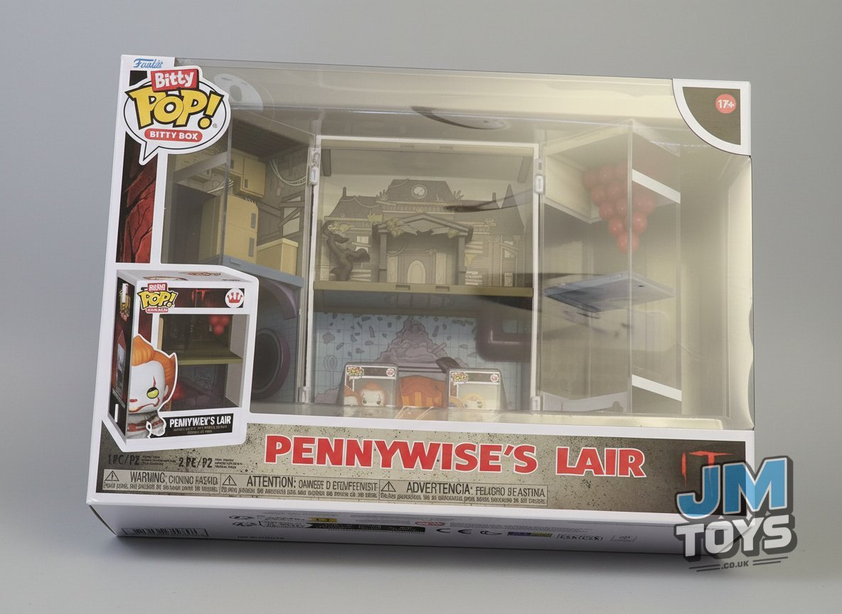 I.T. FUNHOUSE PLAYSET & 2 FIGURES | Display Case with Interior Scene & Storage | Funko Bitty POP! Boxes