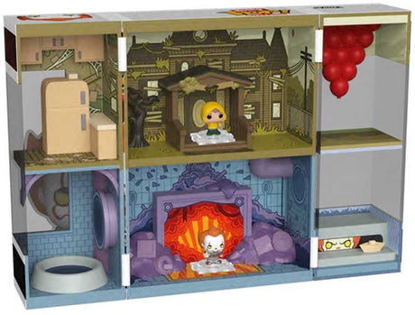 I.T. FUNHOUSE PLAYSET & 2 FIGURES | Display Case with Interior Scene & Storage | Funko Bitty POP! Boxes