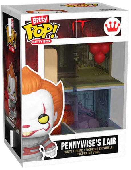 I.T. FUNHOUSE PLAYSET & 2 FIGURES | Display Case with Interior Scene & Storage | Funko Bitty POP! Boxes