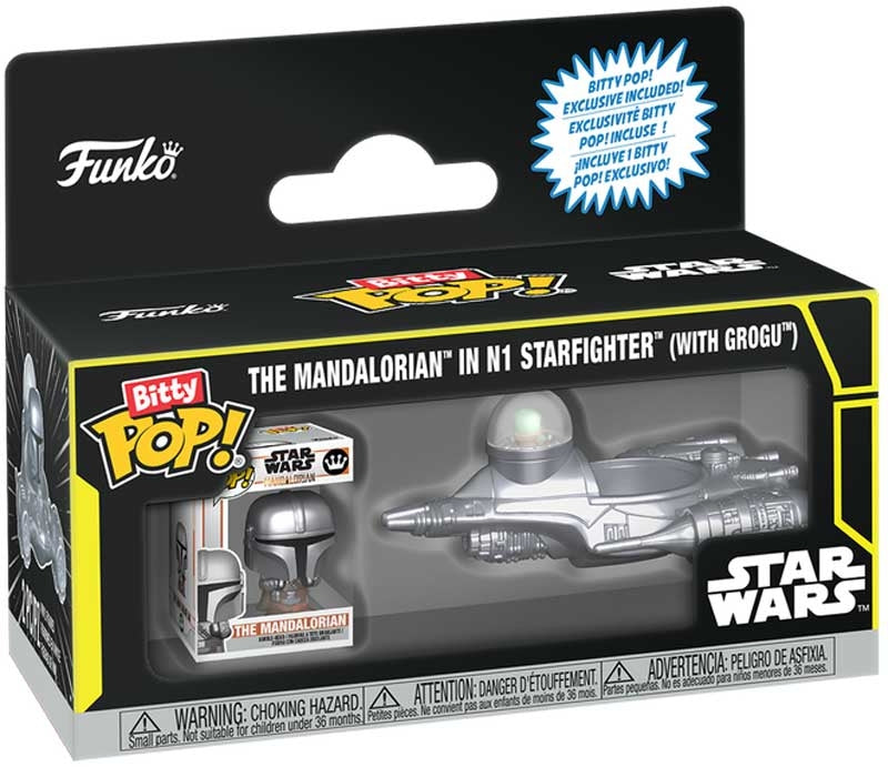 THE MANDALORIAN IN N1 STARFIGHTER WITH GROGU | Funko Bitty POP! Rides Star Wars