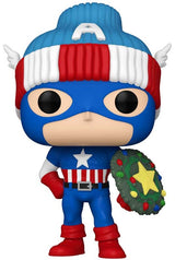 Captain America (with Wreath) | Funko Pop Marvel Holiday #1438