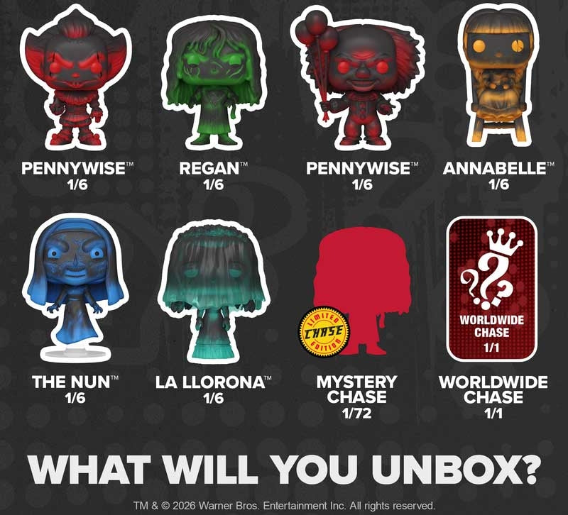Funko Pop! Mystery Warner Bros. HORROR SEALED BOX OF 6 | Funko Pop! Mystery Blind Box Vinyl Figure