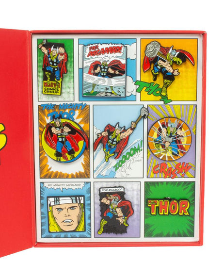 Official Marvel Thor Retro Pin Badge Set (4344165564500)