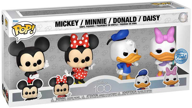 Damaged Box | MICKEY / MINNIE / DONALD / DAISY | Funko Pop Disney 100 | 4 Pack