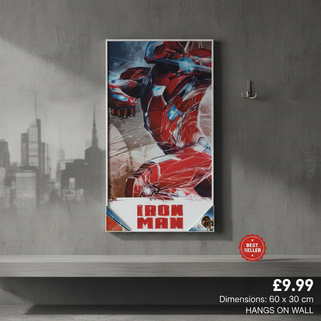 Captain America Civil War Glass Poster | Iron Man (60 X 30cm)