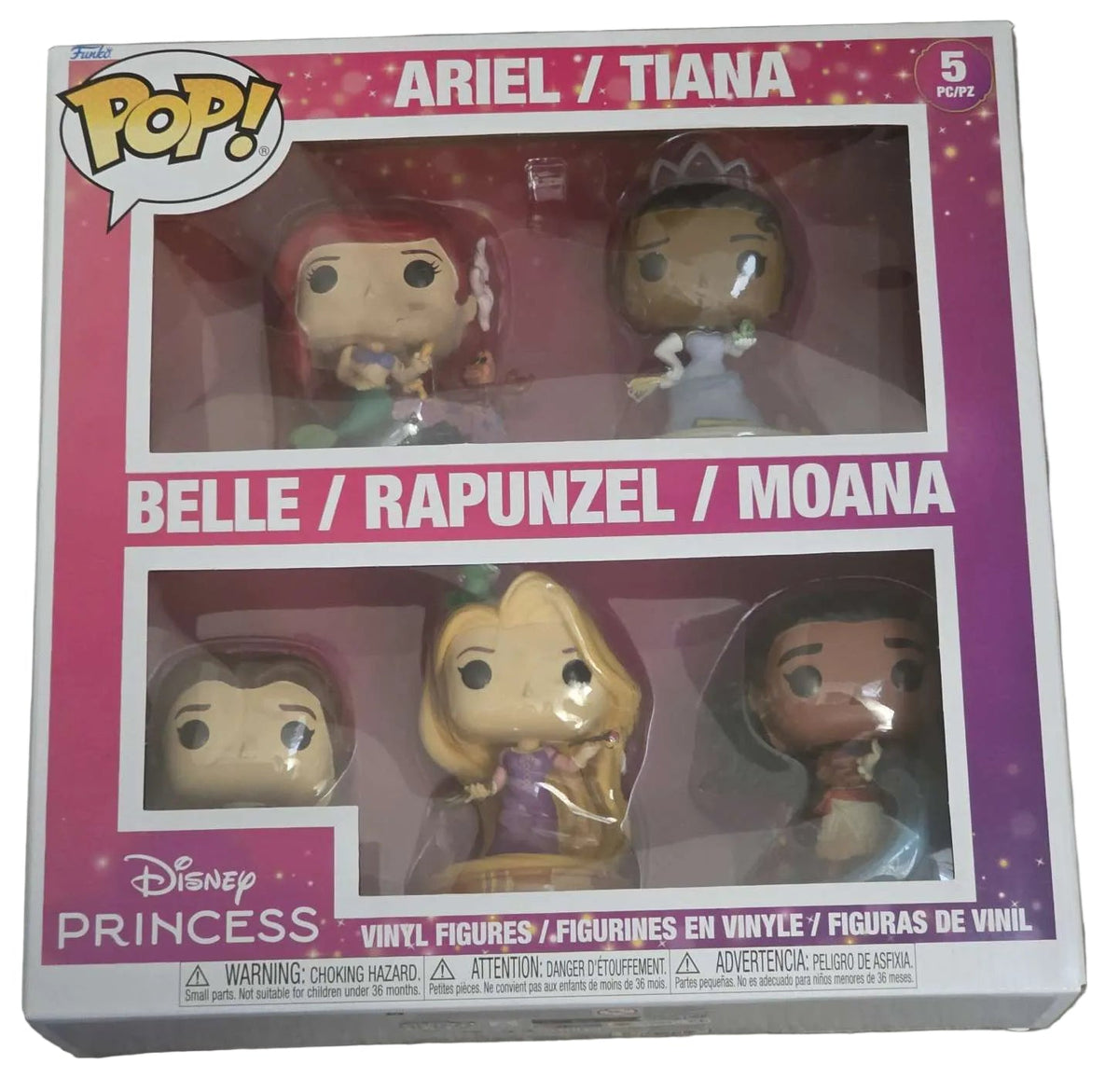 Funko Pop! Disney Princess ARIEL / TIANA / BELLE / RAPUNZEL / MOANA 5-Pack