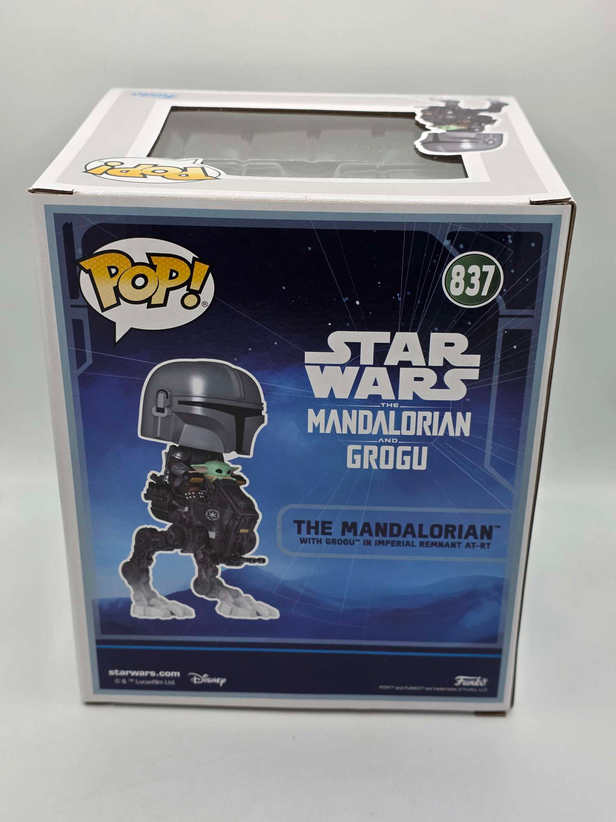 Funko Pop! Rides Strs The Mandalorian THE MANDALORIAN AND GROGU In Imperial Remnant AT-RT 6 Inch #837