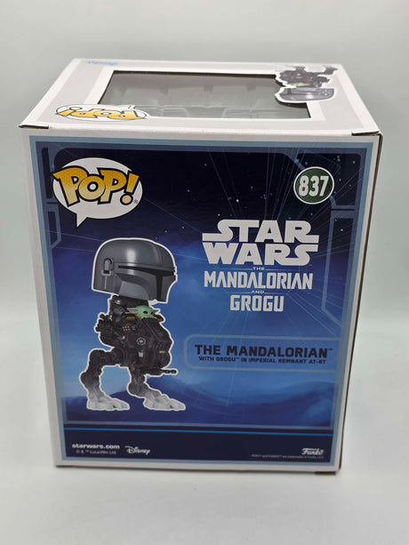 Funko Pop! Rides Strs The Mandalorian THE MANDALORIAN AND GROGU In Imperial Remnant AT-RT 6 Inch #837