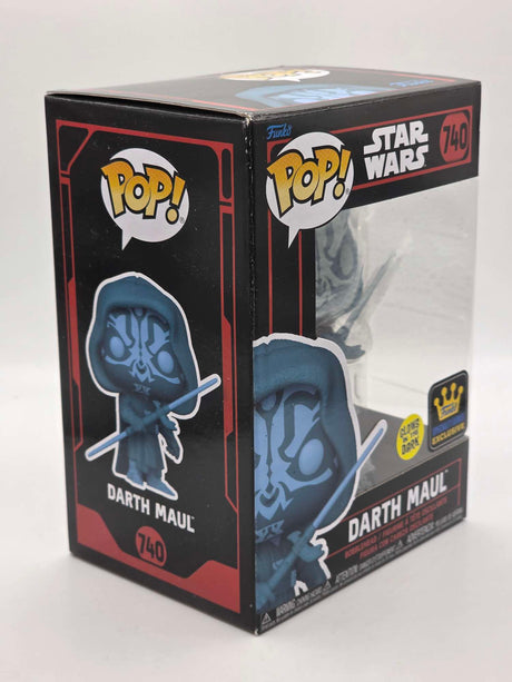 Slight Damaged Box | DARTH MAUL (Hooded Holographic) | Funko Pop Star Wars Dark Side | Glow #740