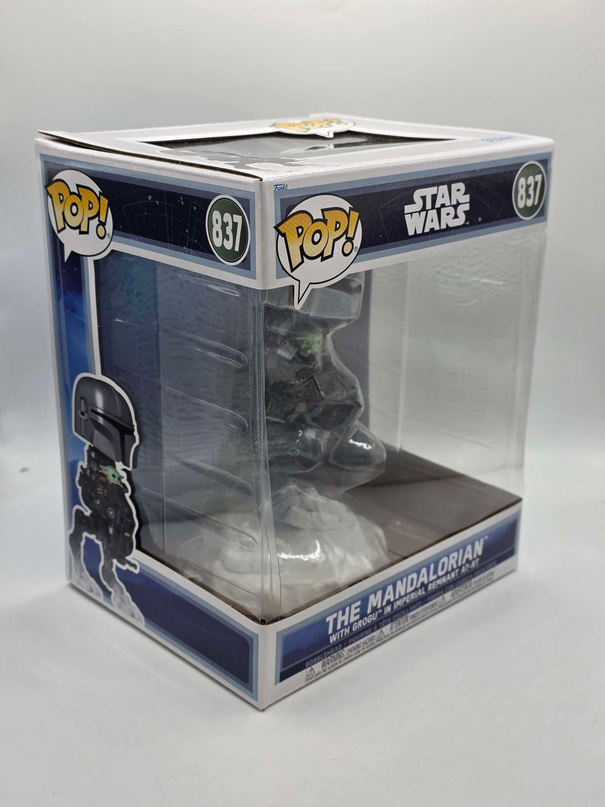 Funko Pop! Rides Strs The Mandalorian THE MANDALORIAN AND GROGU In Imperial Remnant AT-RT 6 Inch #837