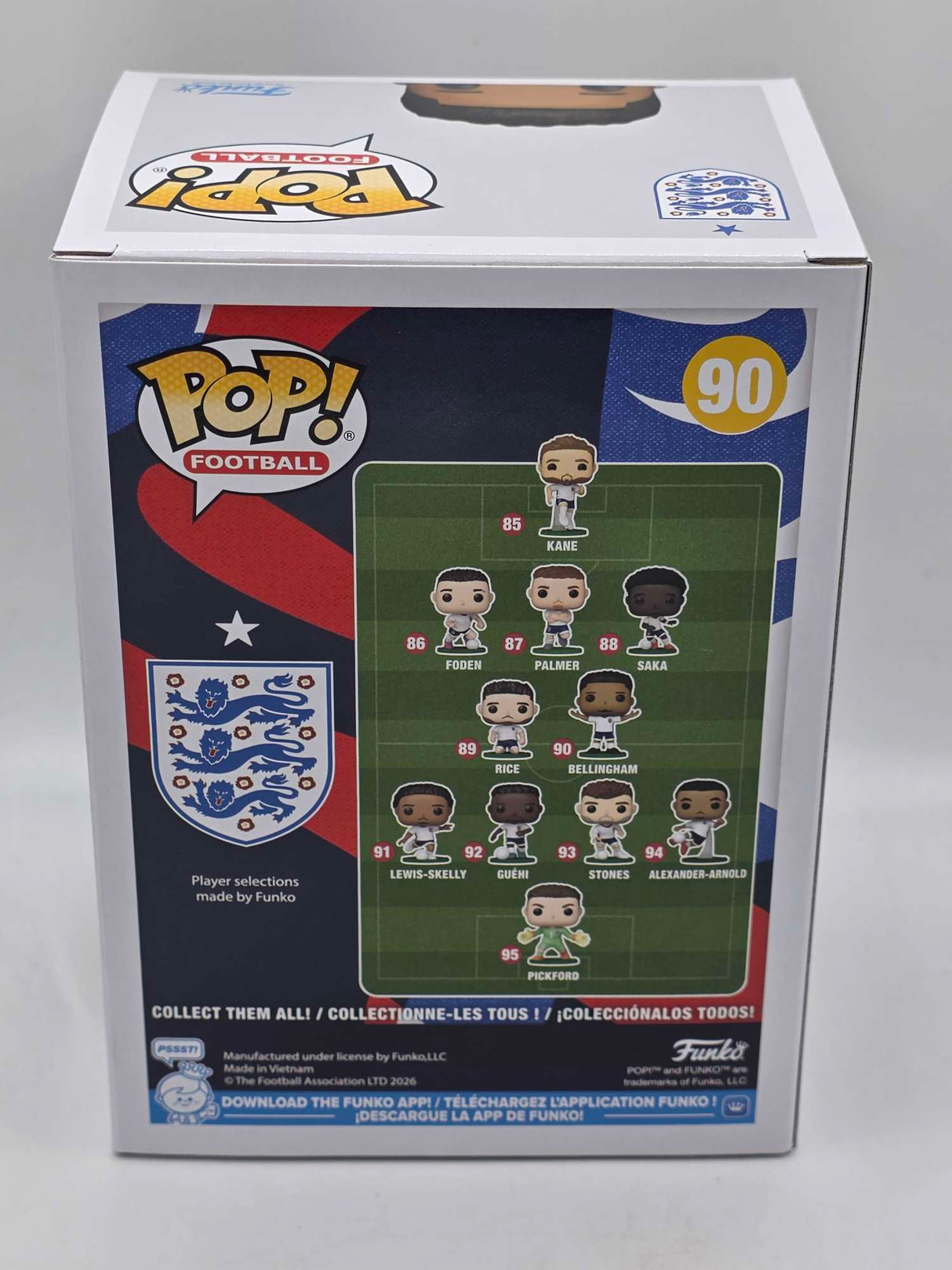 Funko Pop! Football England National Team JUDE BELLINGHAM Vinyl Figure #90