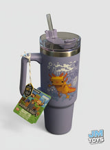 MINECRAFT AXOLOTL | Paladone Minecraft | Purple Insulated Cup and Straw 900ml | Officially Licensed