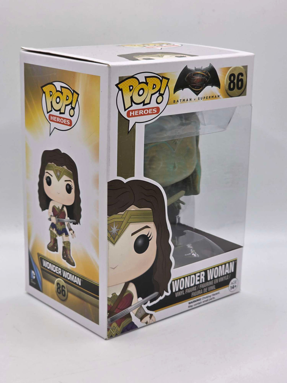 Damaged Box | PATINA WONDER WOMAN BRONZE | Batman vs Superman | Funko Pop Heroes #86