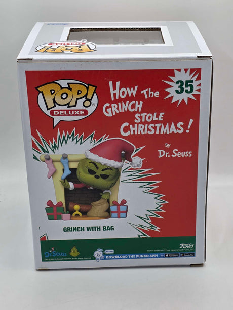 Slight Damaged Box | GRINCH WITH BAG | How The Grinch Stole Christmas | Funko Pop! Deluxe #35