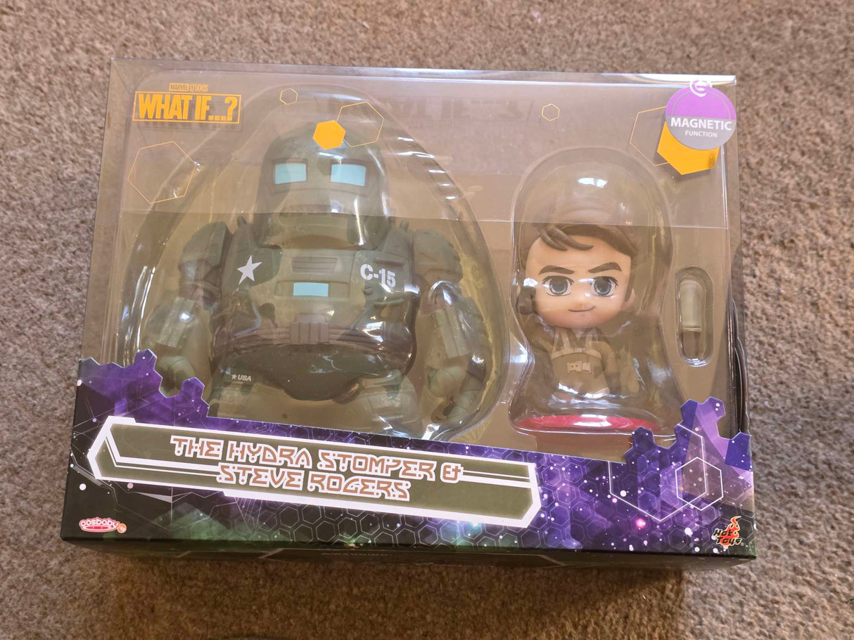 HYDRA STOMPER & STEVE ROGERS | What If? | Hot Toys Cosbaby (S) | Mini Figures 10 cm