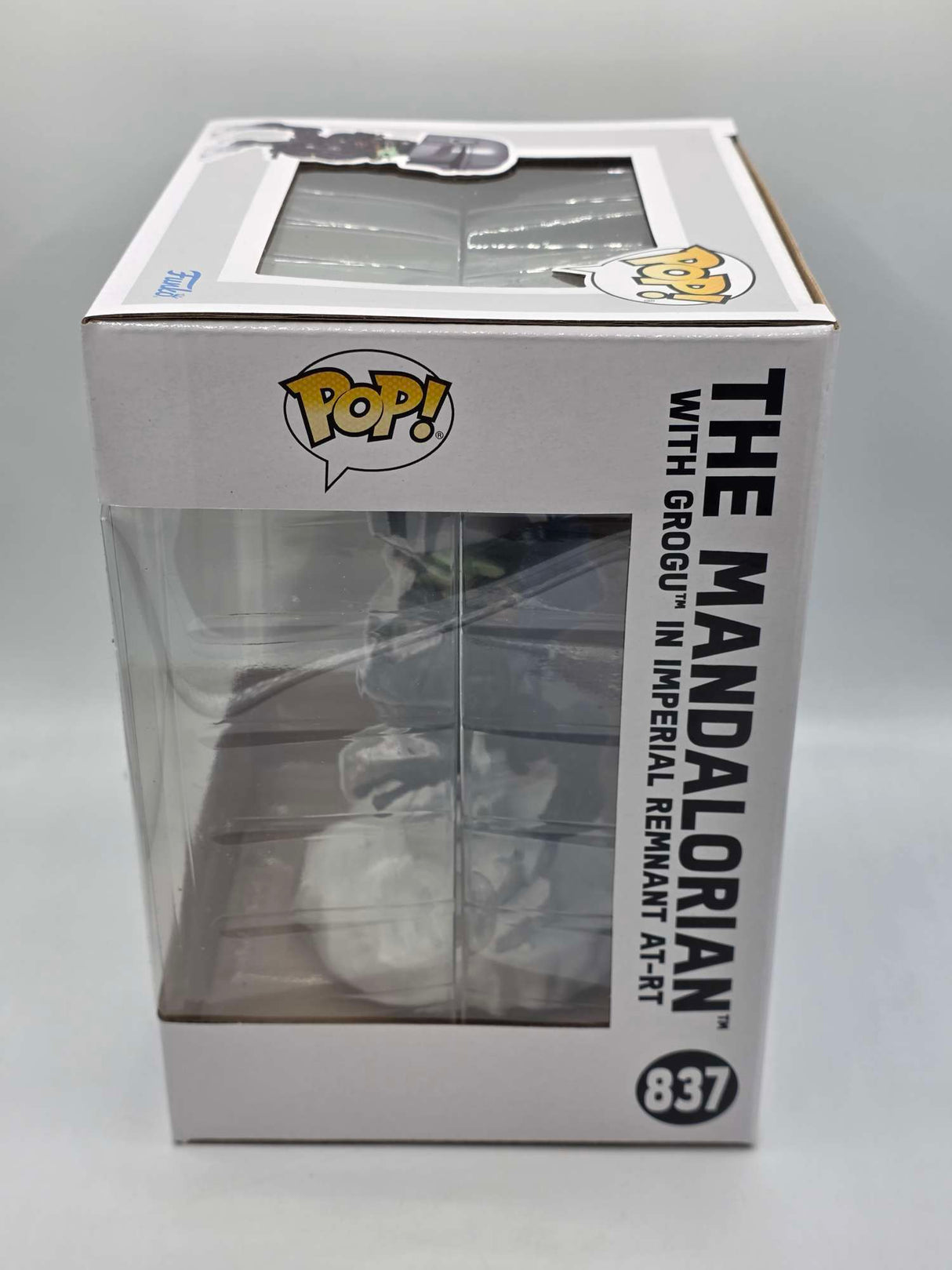 Funko Pop! Rides Strs The Mandalorian THE MANDALORIAN AND GROGU In Imperial Remnant AT-RT 6 Inch #837