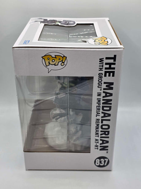 Funko Pop! Rides Strs The Mandalorian THE MANDALORIAN AND GROGU In Imperial Remnant AT-RT 6 Inch #837