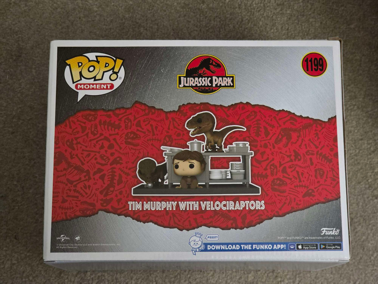 Slight Damaged Box | TIM MURPHY & VELOCIRAPTORS | Jurassic Park | Funko Pop! Moment #1199