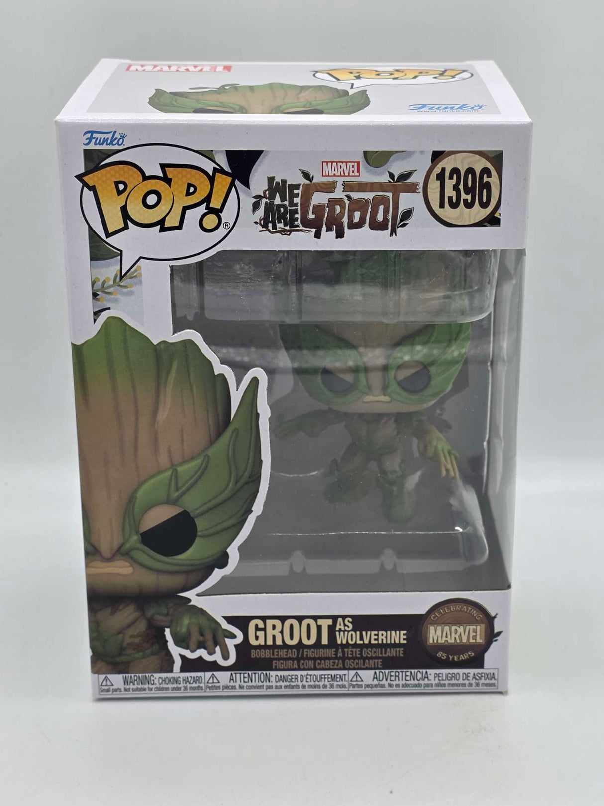 Funko Pop! Marvel: I Am Groot - Groot as Wolverine #1396 (85 Years) - Slight Box Damage
