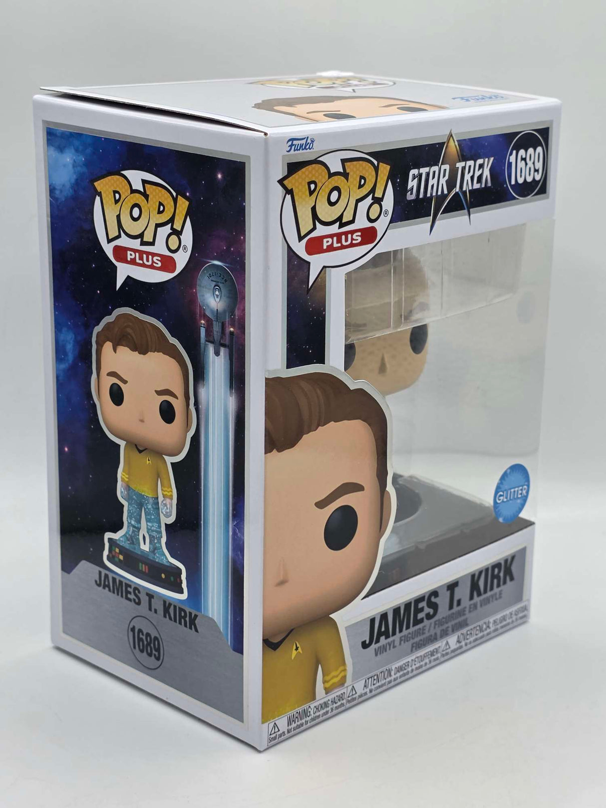 Slight Damaged Box | JAMES T. KIRK (TRANSPORTER) | Star Trek | Funko Pop Plus | Glitter #1689