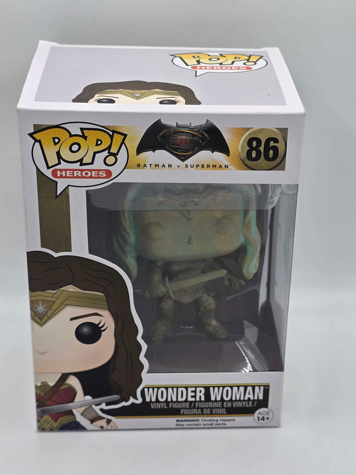 Damaged Box | PATINA WONDER WOMAN BRONZE | Batman vs Superman | Funko Pop Heroes #86